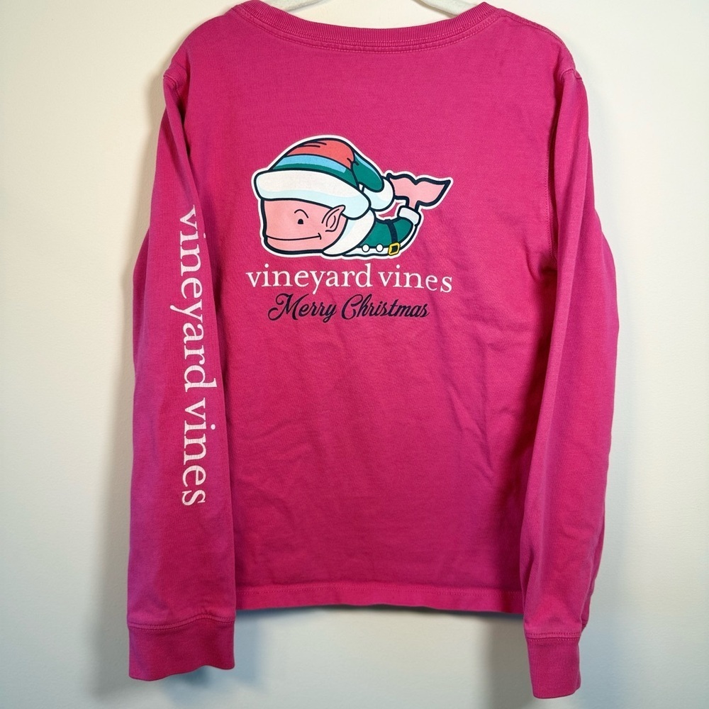 Kids Vineyard Vines Little Girls Festive Pink Long Sleeve Tee size XS